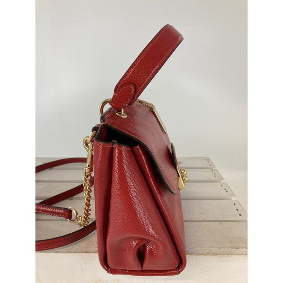 COACH F37833 SMALL RED PATTON LEATHER CROSSBODY BAG - Picture 3 of 16